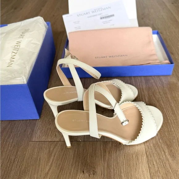 Stuart Weitzman NWT White Bridal Sandals - Picture 4 of 6